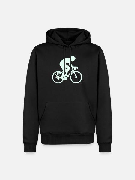Cyclist Silhouette Mint - Men’s Premium Organic Hoodie - black