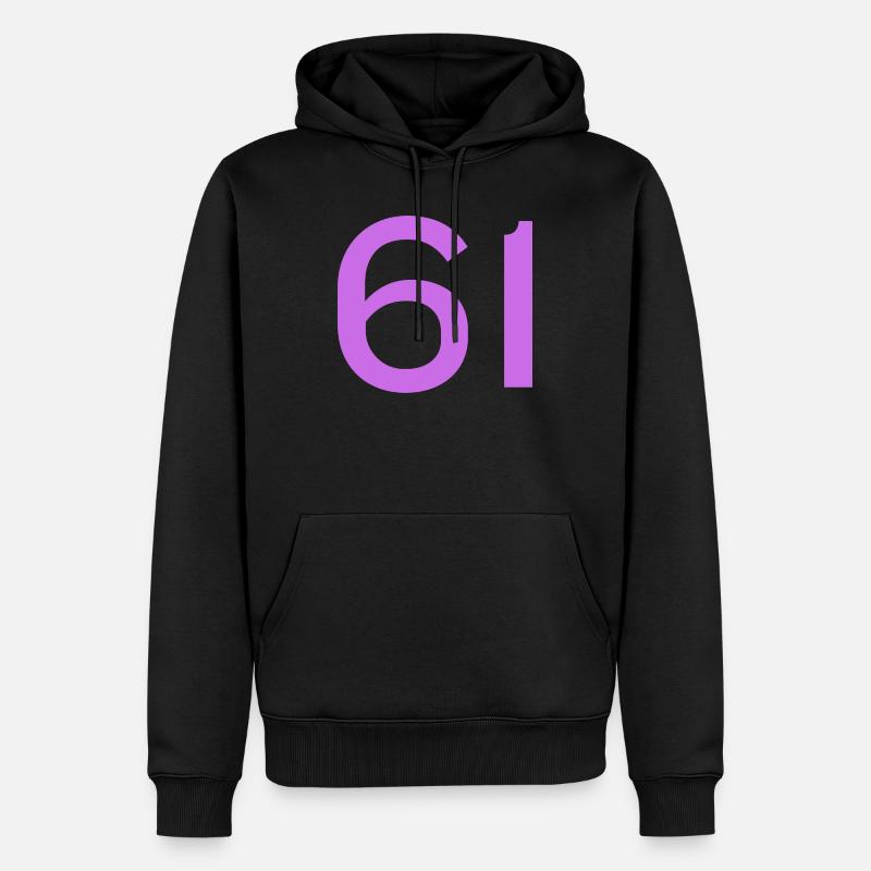 61 - Sweat à capuche Premium bio Homme - noir
