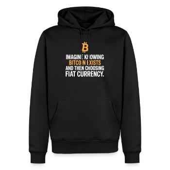 Bitcoin Imaginez savoir que Bitcoin existe crypto BTC - Sweat à capuche Premium bio Homme - noir - Devant - Nico (187cm)