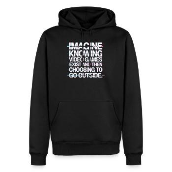 Imaginez que les jeux vidéo existent PC Gamer Gaming Zocker - Sweat à capuche Premium bio Homme - noir - Devant - Nico (187cm)