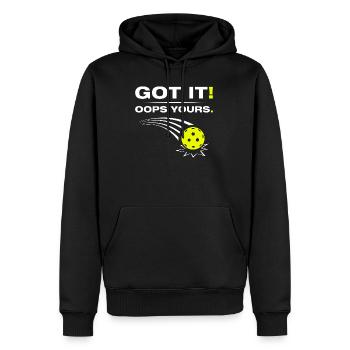 Compris ! Oups à toi, drôle de joueur de pickleball - Sweat à capuche Premium bio Homme - noir - Devant - Nico (187cm)