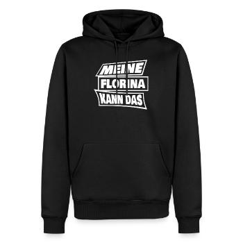 Florina - Männer Premium Bio Hoodie - Schwarz - Vorne - Nico (187cm)