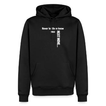 Ne leur dis jamais ton prochain coup, c’est drôle en disant - Sweat à capuche Premium bio Homme - noir - Devant - Nico (187cm)