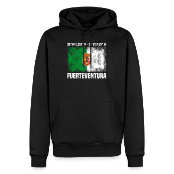 Inseltrip Fuerteventura - Männer Premium Bio Hoodie - Schwarz - Vorne - Nico (187cm)