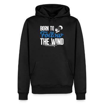 Follow – Kitesurfing T-Shirt - Männer Premium Bio Hoodie - Schwarz - Vorne - Nico (187cm)