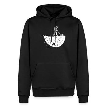 Astronaute Tondant la Lune - Sweat à capuche Premium bio Homme - noir - Devant - Nico (187cm)