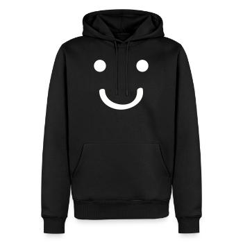 Smileface - Männer Premium Bio Hoodie - Schwarz - Vorne - Nico (187cm)