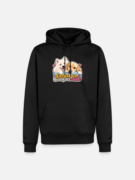 Kuschel-Countdown-Hunde - Männer Premium Bio Hoodie - Schwarz