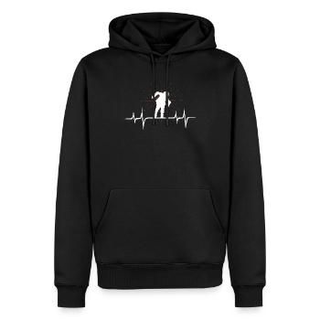 Heartbeat ECG Inline Skater Rollerblades Gift - Men’s Premium Organic Hoodie - black - Front - Nico (187cm)