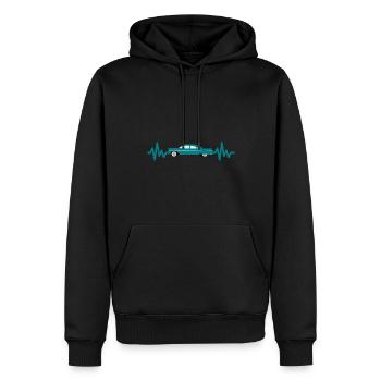 Muscle Car - Voiture - Voiture - Battement de cœur - Style - Sweat à capuche Premium bio Homme - noir - Devant - Nico (187cm)