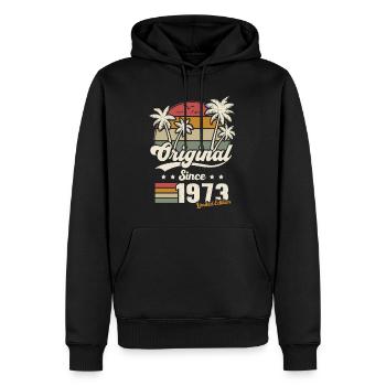 Geschenk 1973 Jahre Jubiläum Jahrgang Jahrgang geboren 1973 - Männer Premium Bio Hoodie - Schwarz - Vorne - Nico (187cm)