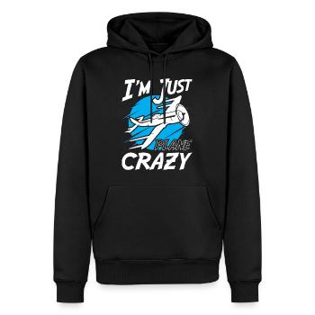 Chez Just Plane Crazy - Sweat à capuche Premium bio Homme - noir - Devant - Nico (187cm)