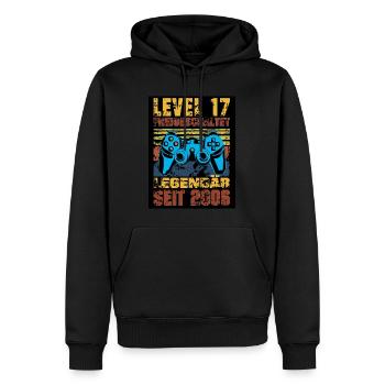 LEVEL 17, 17 Geburtstag, Legendär seit 2006 - Männer Premium Bio Hoodie - Schwarz - Vorne - Nico (187cm)