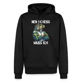 Reptiles Iguane Verts Je dois baiser - Sweat à capuche Premium bio Homme - noir - Devant - Nico (187cm)