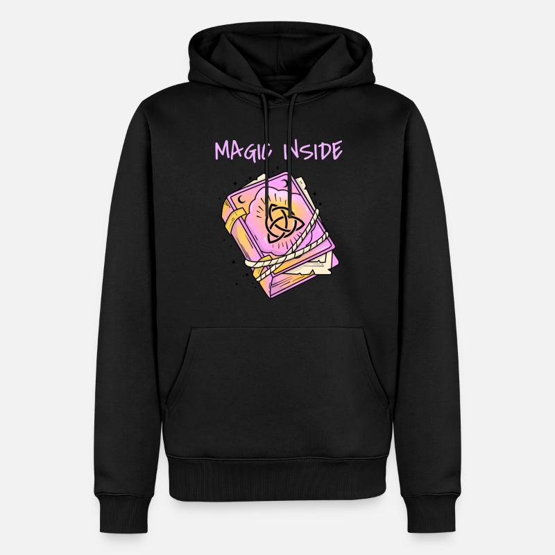 Magic Inside - Grimoire Rose - Sweat à capuche Premium bio Homme - noir