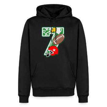 Fußball 7. Geburtstagsparty Nummer 7 - 7 Jahre - Männer Premium Bio Hoodie - Schwarz - Vorne - Nico (187cm)
