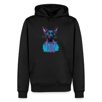 Fluff You Cool Cat Design - Sweat à capuche Premium bio Homme - noir - Devant - Nico (187cm)