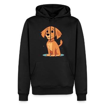Niedliches Hundedesign für Hundebesitzer - Männer Premium Bio Hoodie - Schwarz - Vorne - Nico (187cm)