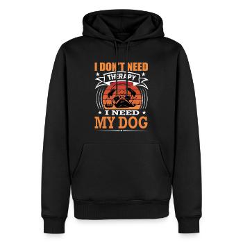 Mops Mein Hund Retro Vintage Hunderasse - Männer Premium Bio Hoodie - Schwarz - Vorne - Nico (187cm)