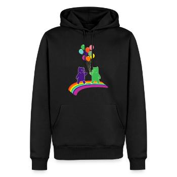 Kidcore Gummy Bears Balloons Couleurs arc-en-ciel - Sweat à capuche Premium bio Homme - noir - Devant - Nico (187cm)