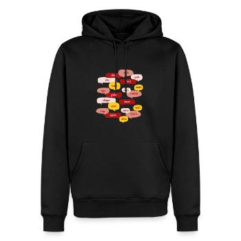 Le Patois Lorrain ! - Sweat à capuche Premium bio Homme - noir - Devant - Nico (187cm)
