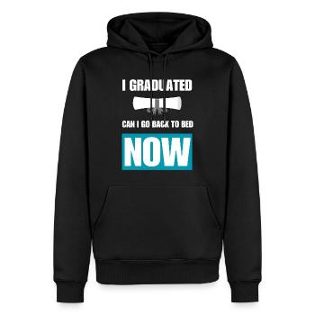 J’ai obtenu mon diplôme Puis-je retourner au lit maintenant Graduation - Sweat à capuche Premium bio Homme - noir - Devant - Nico (187cm)