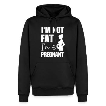 Je ne suis pas grosse je suis enceinte - Sweat à capuche Premium bio Homme - noir - Devant - Nico (187cm)