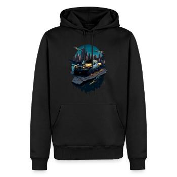 Offroad-Abenteuer | 4x4 - Männer Premium Bio Hoodie - Schwarz - Vorne - Nico (187cm)