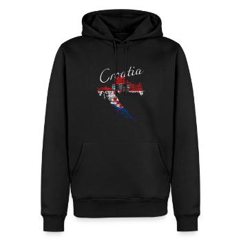 Croatia - Männer Premium Bio Hoodie - Schwarz - Vorne - Nico (187cm)