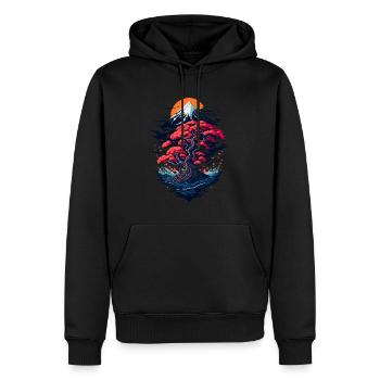 Beautiful bonsai tree scenery - Men’s Premium Organic Hoodie - black - Front - Nico (187cm)