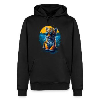 Mignon bébé tigre - Sweat à capuche Premium bio Homme - noir - Devant - Nico (187cm)