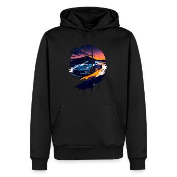 Voiture de sport classique - Sweat à capuche Premium bio Homme - noir - Devant - Nico (187cm)