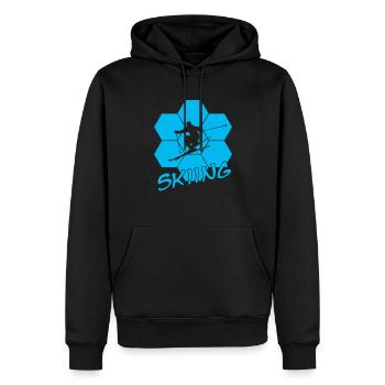 Ski - Männer Premium Bio Hoodie - Schwarz - Vorne - Nico (187cm)