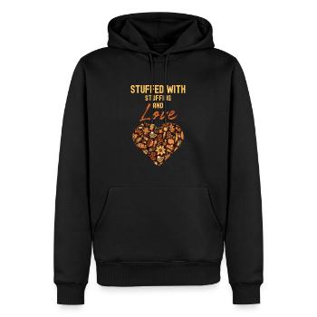 Herz-Thanksgiving - Männer Premium Bio Hoodie - Schwarz - Vorne - Nico (187cm)