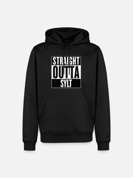 Straight Outta Sylt - Männer Premium Bio Hoodie - Schwarz