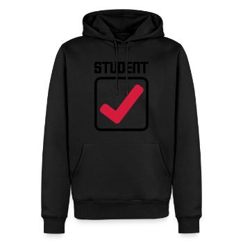 student - Männer Premium Bio Hoodie - Schwarz - Vorne - Nico (187cm)