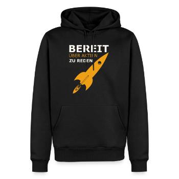 Aktien - Männer Premium Bio Hoodie - Schwarz - Vorne - Nico (187cm)