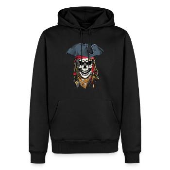 Piraten-Schädel - Männer Premium Bio Hoodie - Schwarz - Vorne - Nico (187cm)