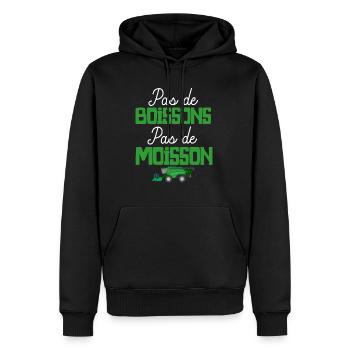 Pas de boissons pas de moisson cadeau agriculteur - Sweat à capuche Premium bio Homme - noir - Devant - Nico (187cm)