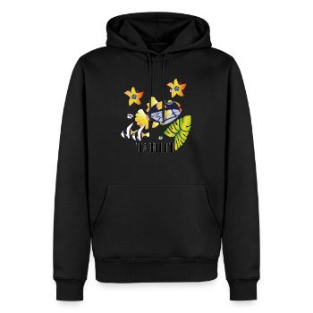 Baliste et poissons Tahiti - Sweat à capuche Premium bio Homme - noir - Devant - Nico (187cm)