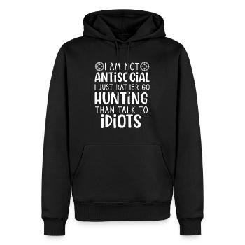 I just rather go hunting deer season hunting men - Sweat à capuche Premium bio Homme - noir - Devant - Nico (187cm)