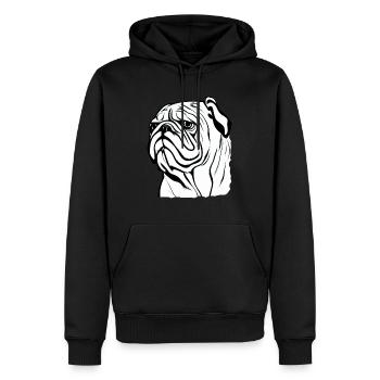 Bulldog french english dog pooch 11 - Men’s Premium Organic Hoodie - black - Front - Nico (187cm)