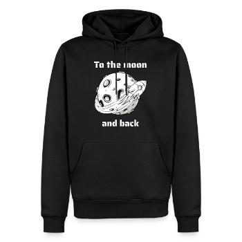 To The Moon & Back Retro Outer Space Designs - Männer Premium Bio Hoodie - Schwarz - Vorne - Nico (187cm)
