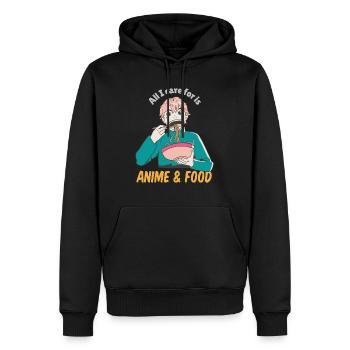Tout ce qui m’importe, c’est Anime & Food Retro Anime Lover - Sweat à capuche Premium bio Homme - noir - Devant - Nico (187cm)