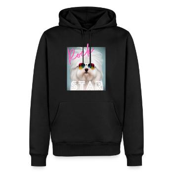 Lovers Dogs, Funny dogs art, dogs lover. Maltese - Männer Premium Bio Hoodie - Schwarz - Vorne - Nico (187cm)