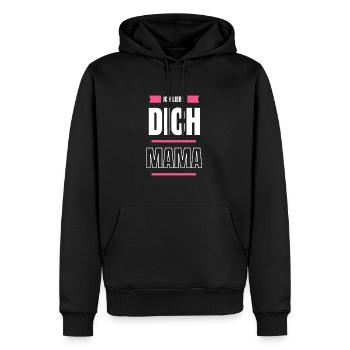 Ich liebe dich Mama - Männer Premium Bio Hoodie - Schwarz - Vorne - Nico (187cm)