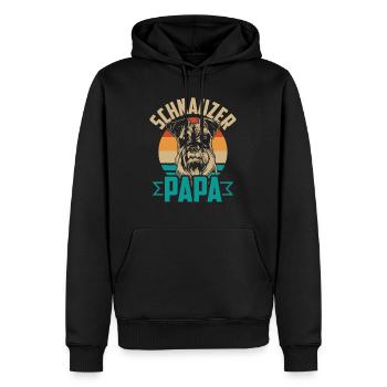 Schnauzer Papa Schnauzers Pet Dog Sayings Dad Fath - Men’s Premium Organic Hoodie - black - Front - Nico (187cm)