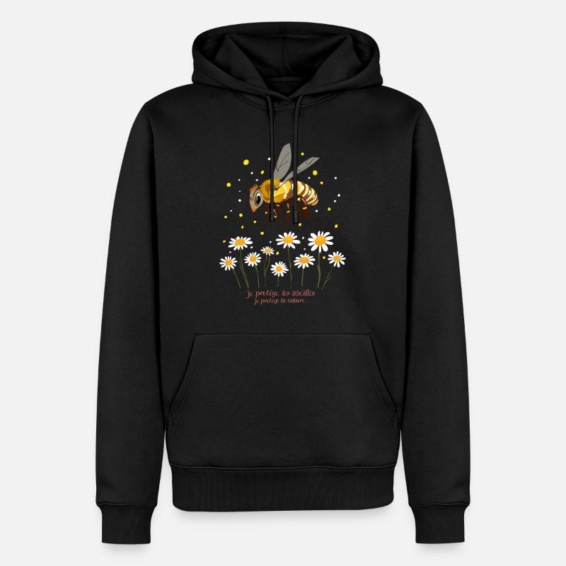 je protége les abeilles - Sweat à capuche Premium bio Homme - noir