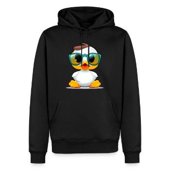 Popy die Ente - Männer Premium Bio Hoodie - Schwarz - Vorne - Nico (187cm)