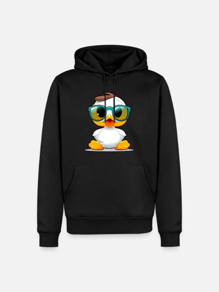 Popy die Ente - Männer Premium Bio Hoodie - Schwarz